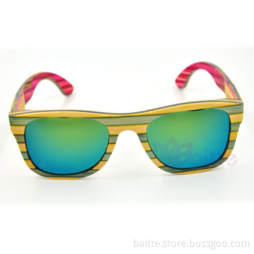 fashion mixed colorful bamboo wood sunglasses